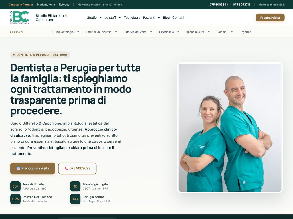 Screenshot del sito Studio Bittarello Cacchione