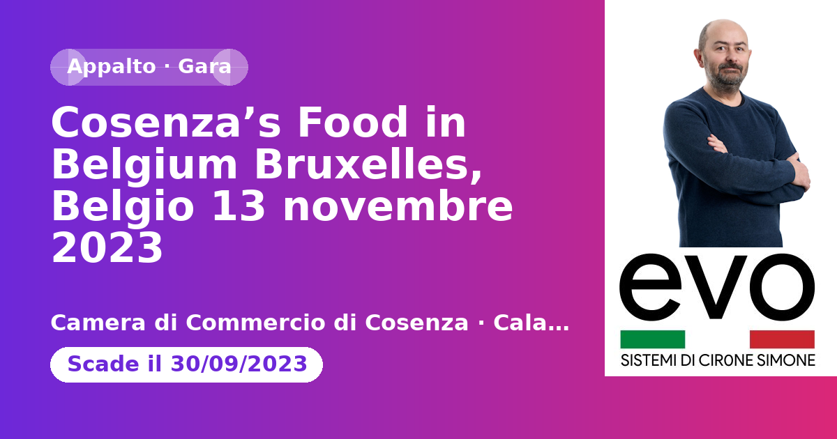 Cosenza’s Food in Belgium Bruxelles, Belgio 13 novembre 2023