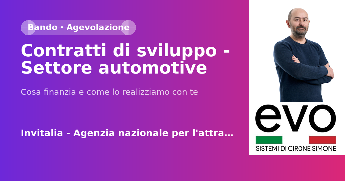 Contratti di sviluppo - Settore automotive