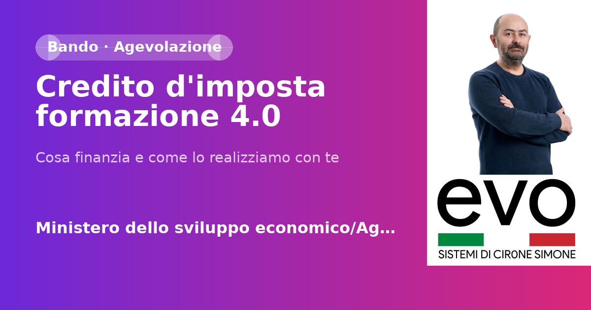 Credito d'imposta formazione 4.0