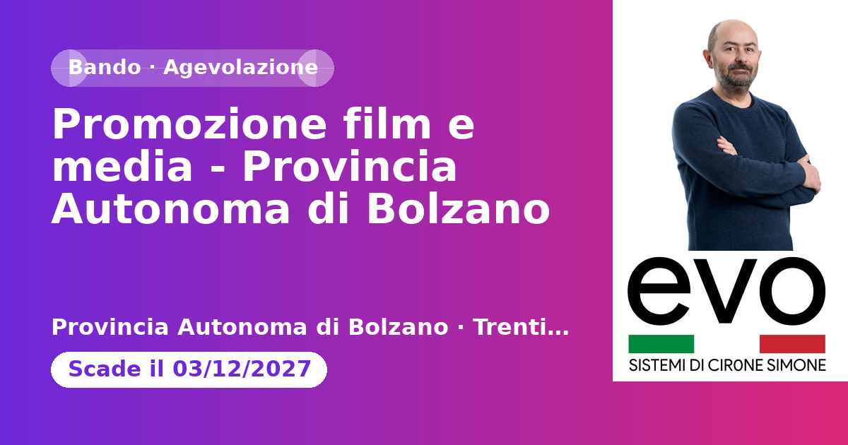 Promozione film e media - Provincia Autonoma di Bolzano