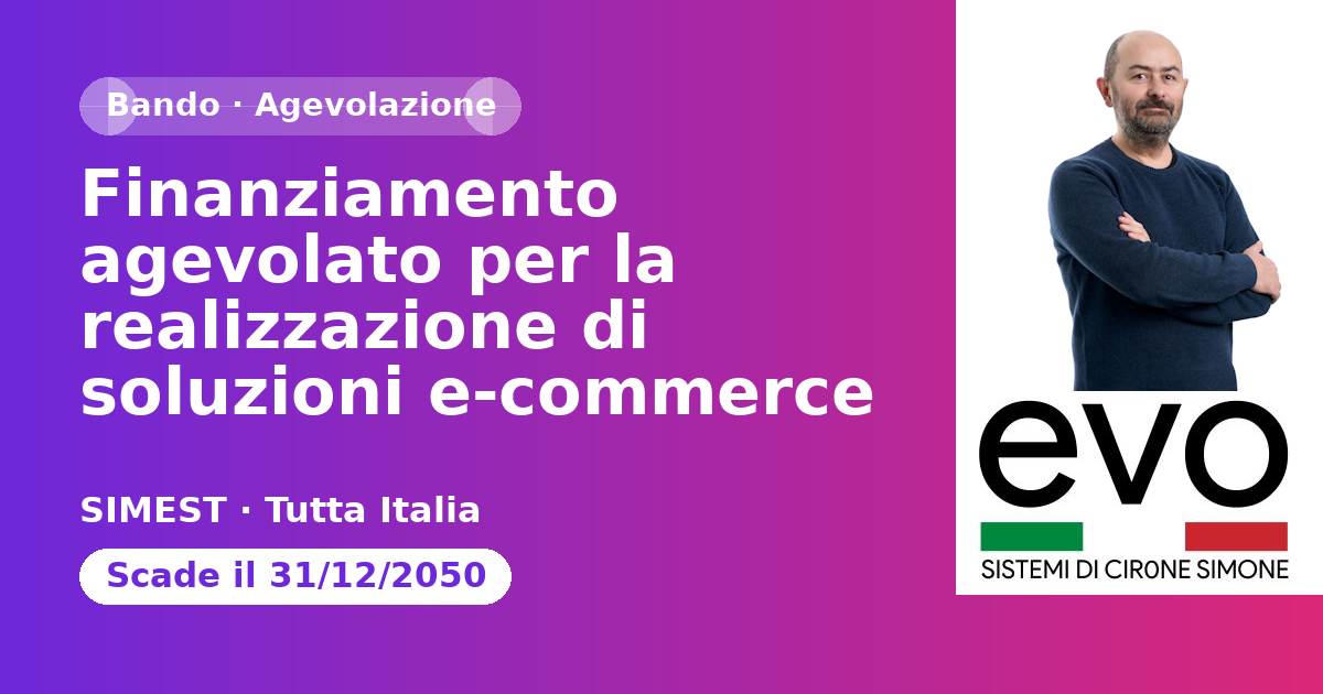 Anteprima: Finanziamento agevolato per la realizzazione di soluzioni e-commerce