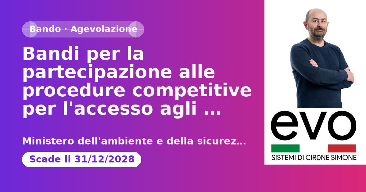 Bandi per la partecipazione alle procedure competitive per l'accesso agli incentivi previsti dal DM FER2