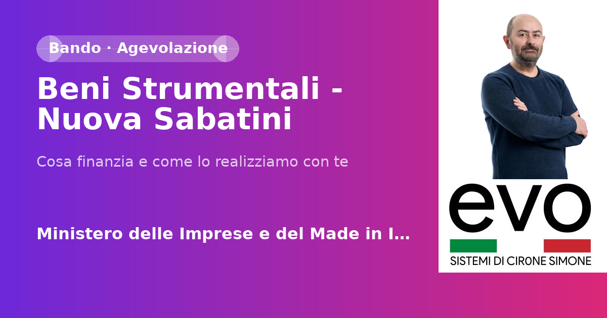 Beni Strumentali - Nuova Sabatini