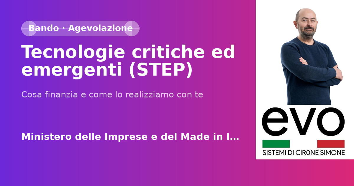 Tecnologie critiche ed emergenti (STEP)