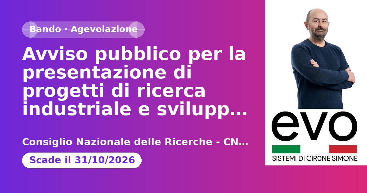 Avviso pubblico per la presentazione di progetti di ricerca industriale e sviluppo sperimentale - Fit for Medical Robotics - Spoke 2