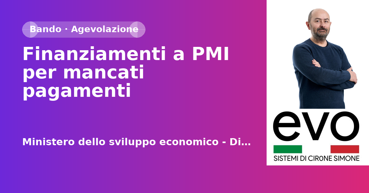 Finanziamenti a PMI per mancati pagamenti