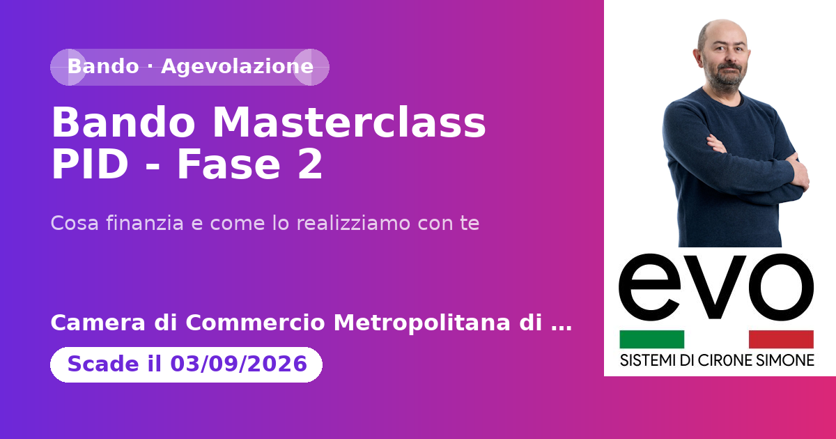 Bando Masterclass PID - Fase 2