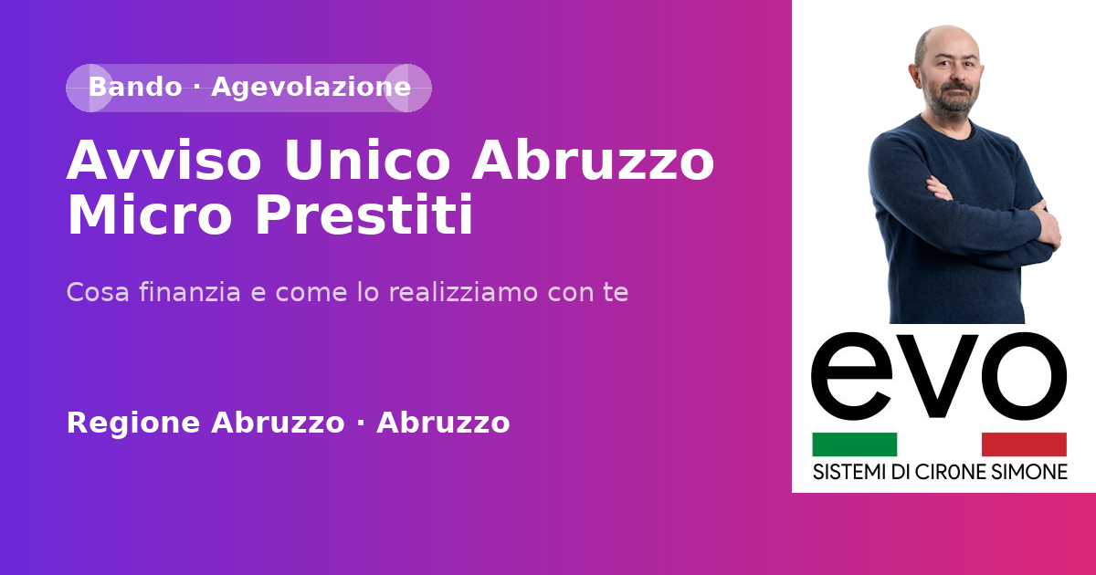 Avviso Unico Abruzzo Micro Prestiti