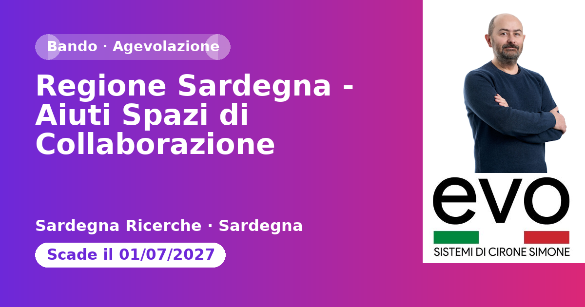 Regione Sardegna - Aiuti Spazi di Collaborazione