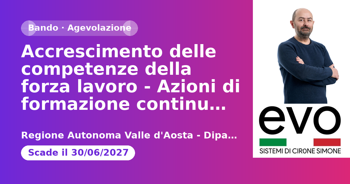 Accrescimento delle competenze della forza lavoro - Azioni di formazione continua 2023/2026