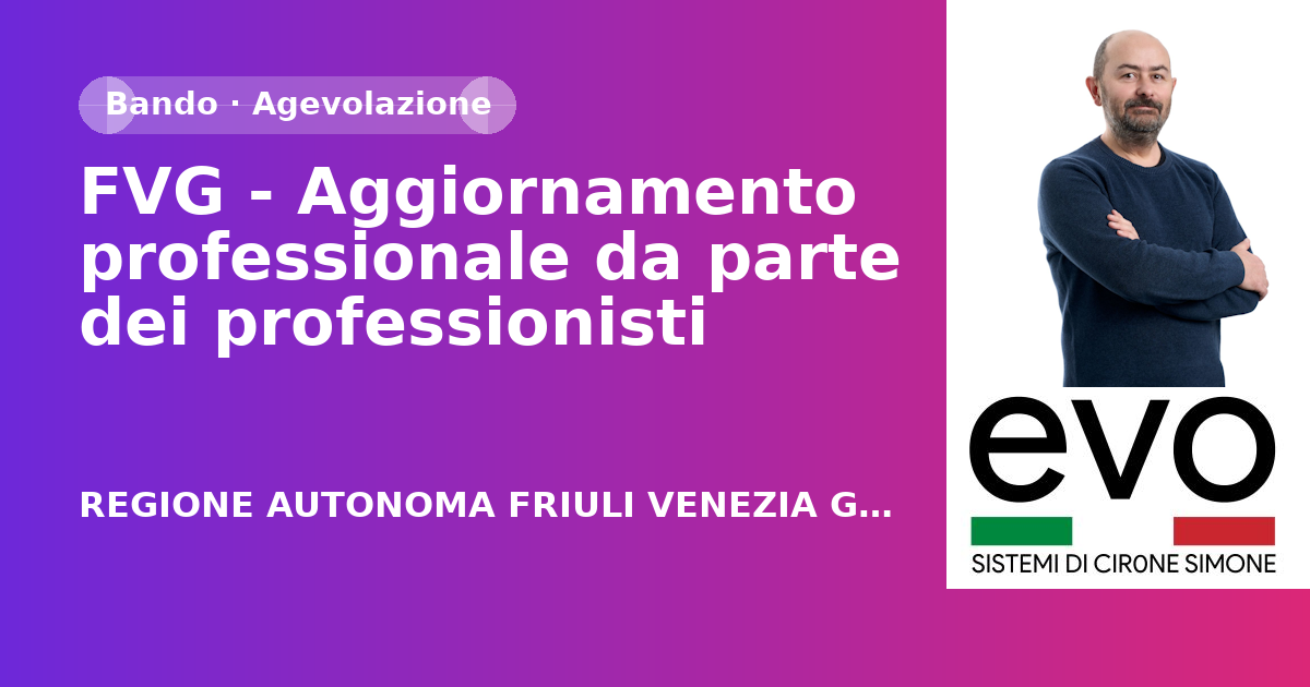 FVG - Aggiornamento professionale da parte dei professionisti
