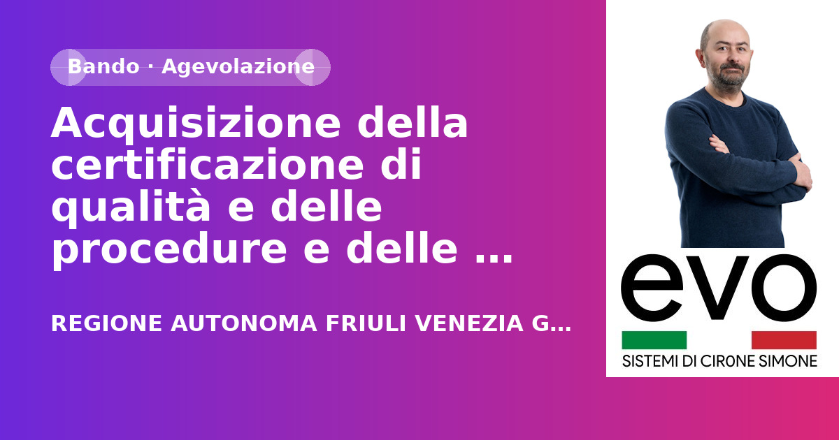 Acquisizione della certificazione di qualità e delle procedure e delle prestazioni da parte dei professionisti