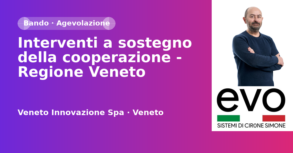 Interventi a sostegno della cooperazione - Regione Veneto