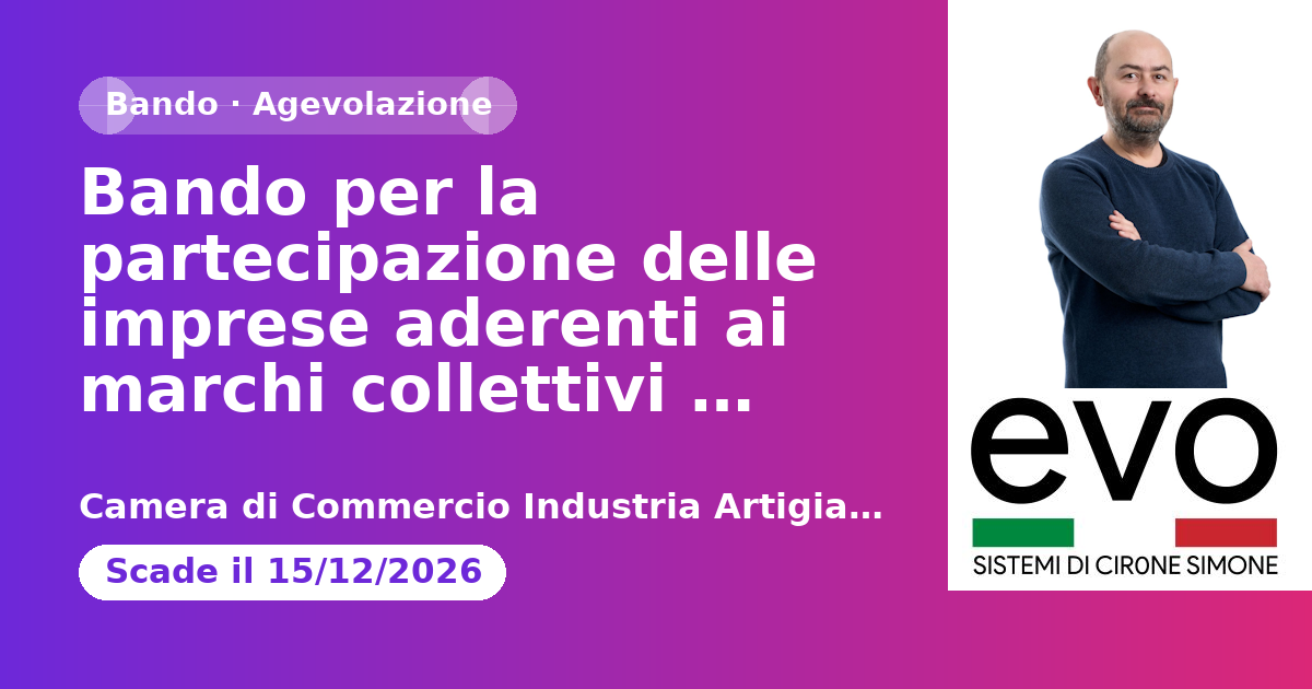 Bando per la partecipazione delle imprese aderenti ai marchi collettivi Tuscia Viterbese e REA Qualità Reatina alle iniziative di promozione agroalimentare della Regione Lazio 2026