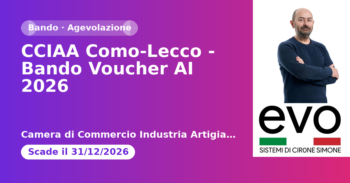 CCIAA Como-Lecco - Bando Voucher AI 2026