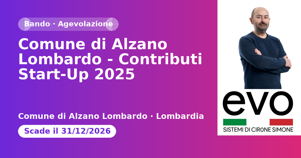 Comune di Alzano Lombardo - Contributi Start-Up 2025