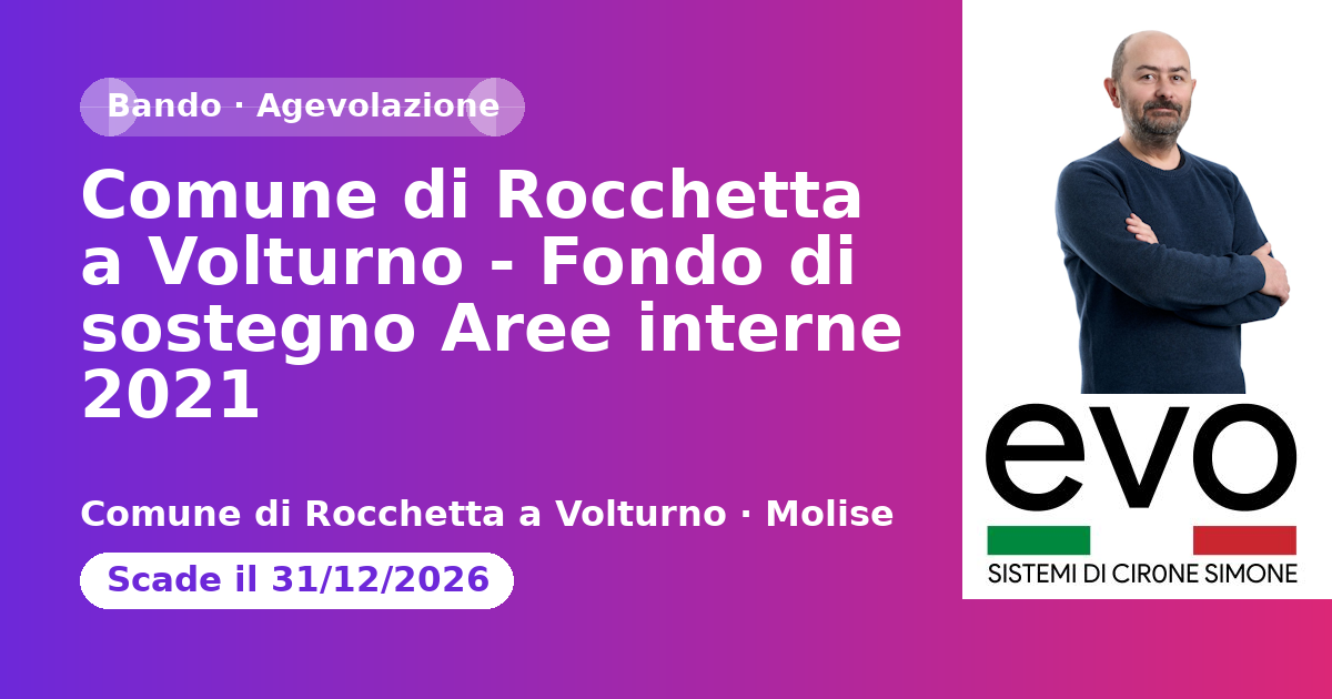 Anteprima: Comune di Rocchetta a Volturno - Fondo di sostegno Aree interne 2021