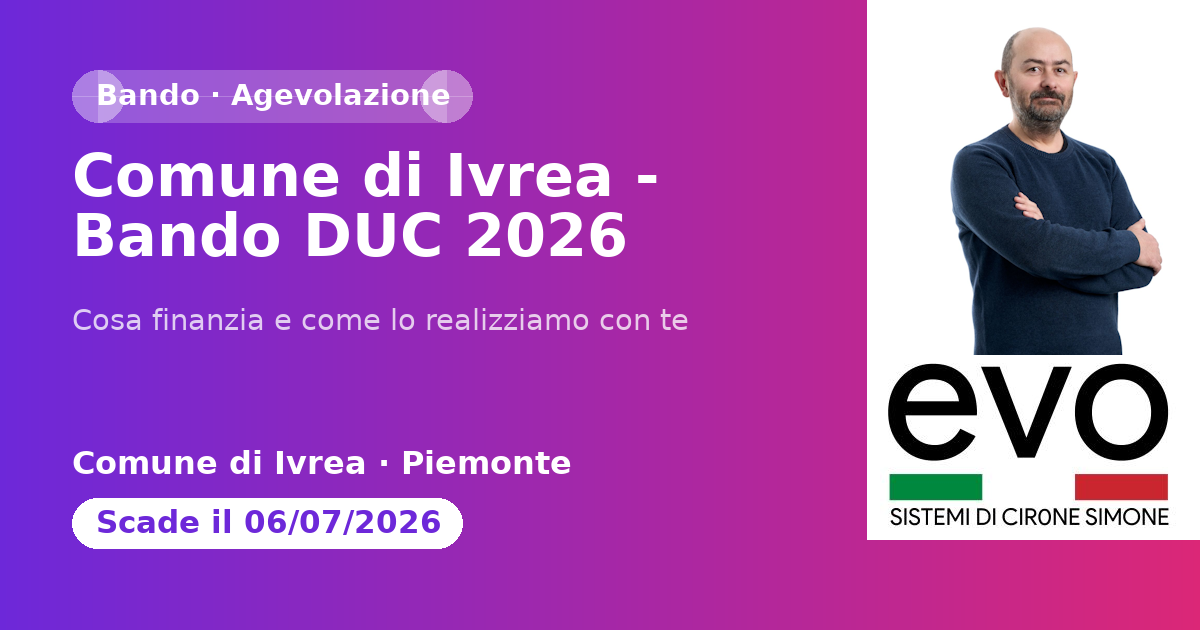 Comune di Ivrea - Bando DUC 2026