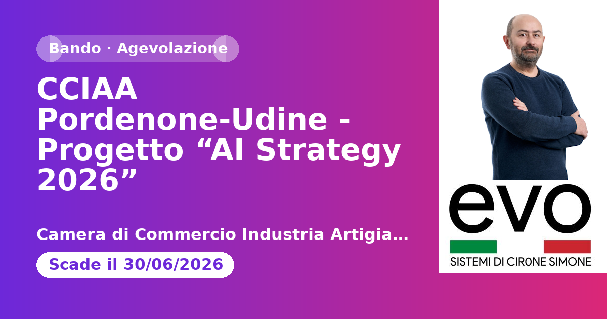 CCIAA Pordenone-Udine - Progetto “AI Strategy 2026”