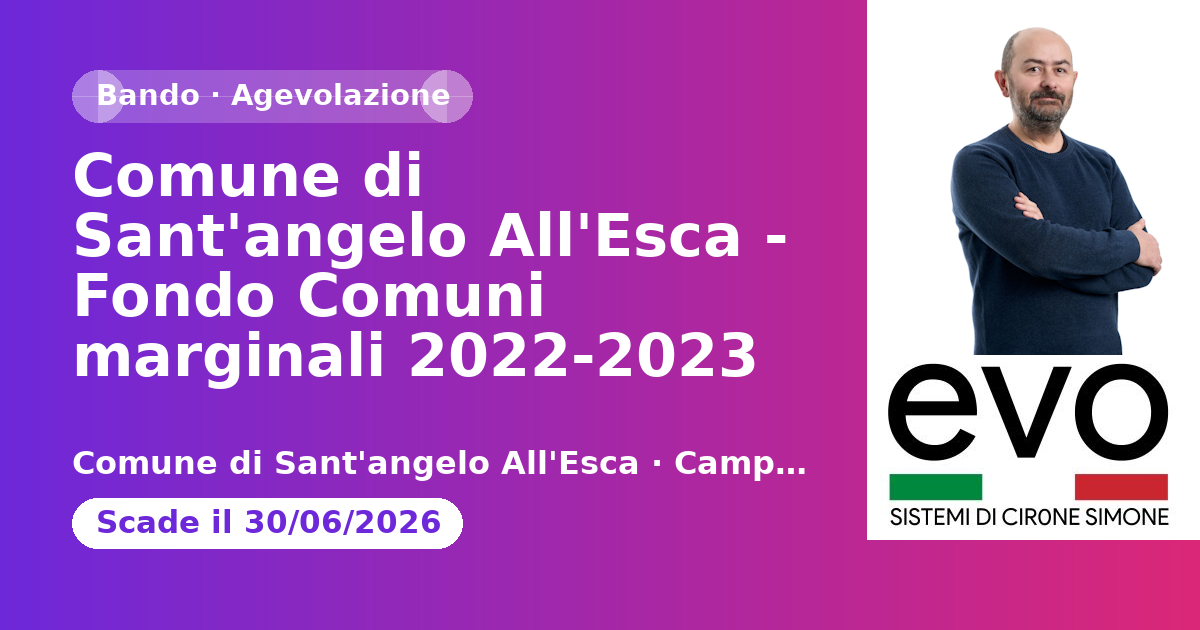Comune di Sant'angelo All'Esca - Fondo Comuni marginali 2022-2023