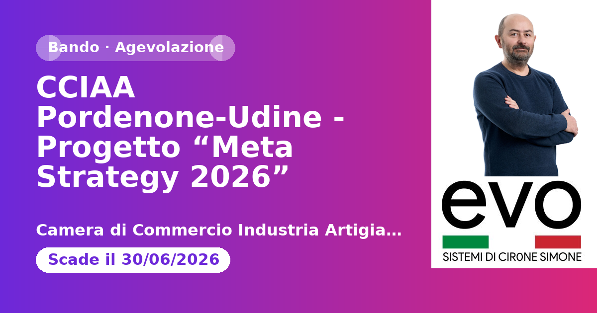 CCIAA Pordenone-Udine - Progetto “Meta Strategy 2026”