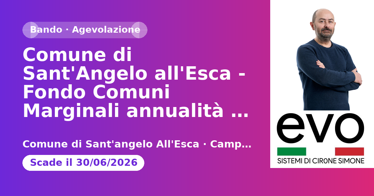 Comune di Sant'Angelo all'Esca - Fondo Comuni Marginali annualità 2022-2023