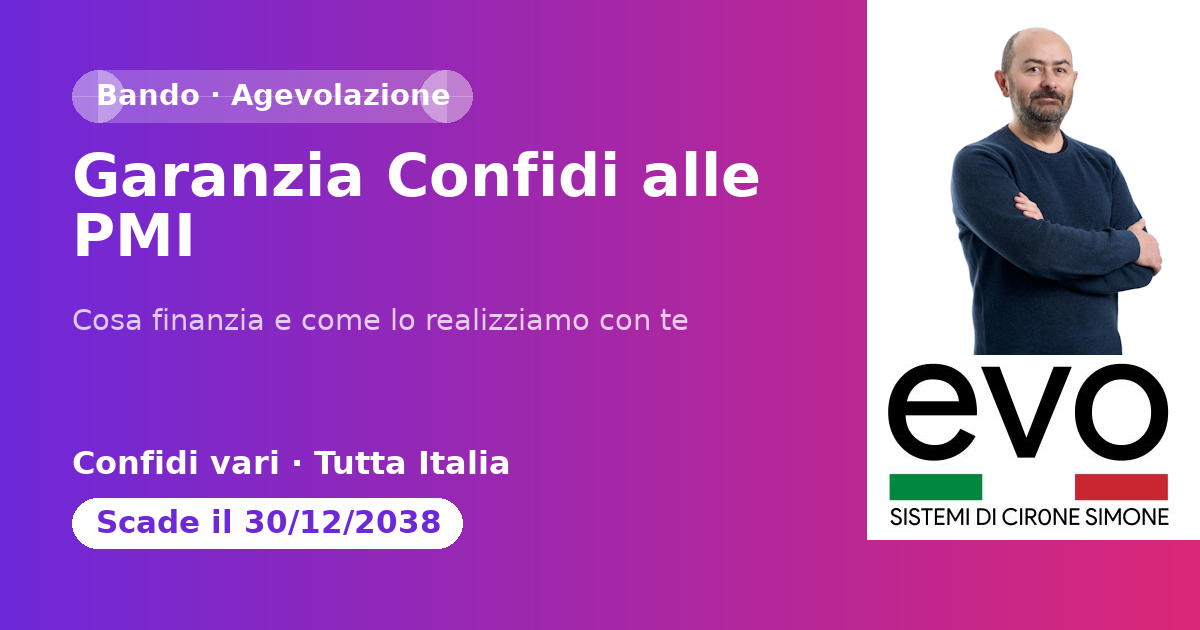 Anteprima: Garanzia Confidi alle PMI
