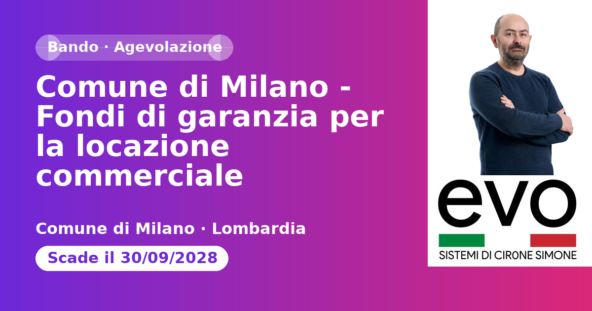 Comune di Milano - Fondi di garanzia per la locazione commerciale
