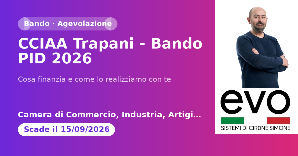 CCIAA Trapani - Bando PID 2026
