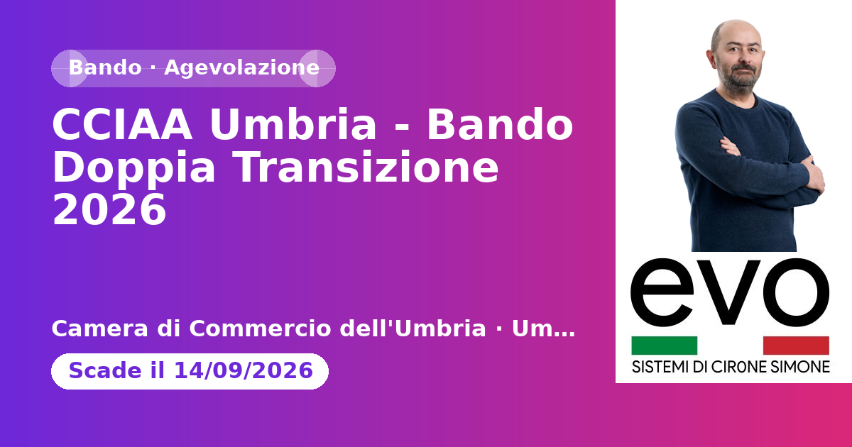 CCIAA Umbria - Bando Doppia Transizione 2026
