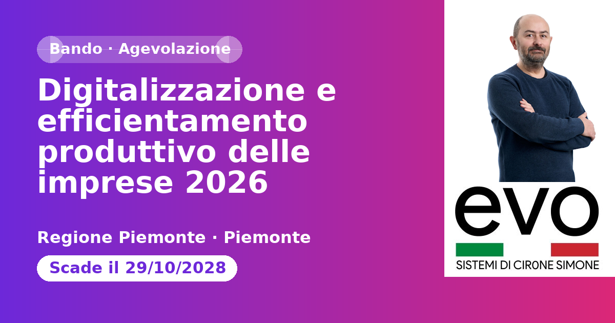 Digitalizzazione e efficientamento produttivo delle imprese 2026
