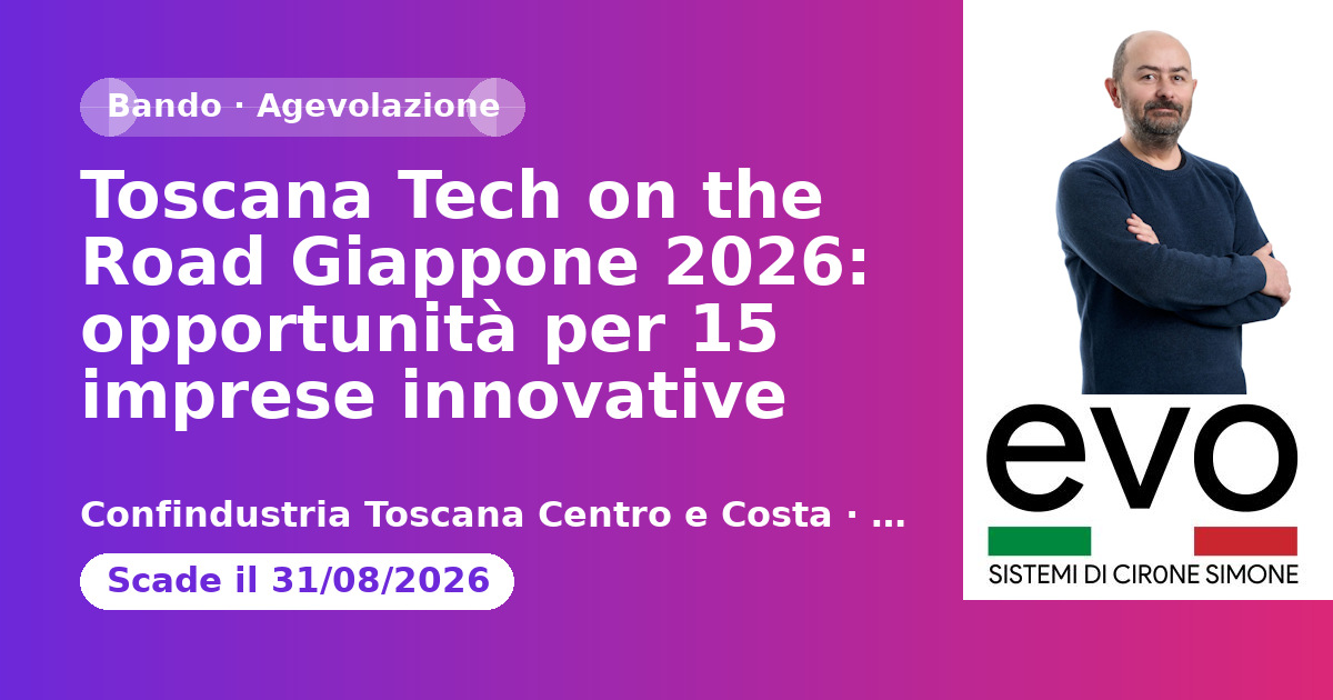 Toscana Tech on the Road Giappone 2026: opportunità per 15 imprese innovative