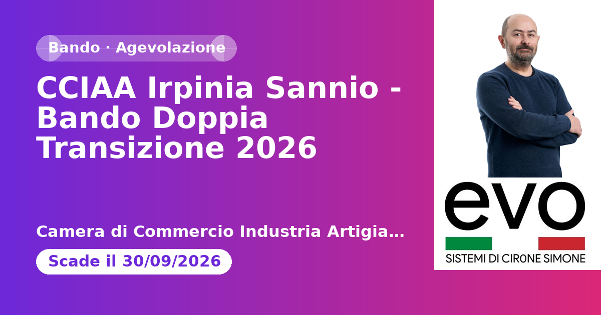 CCIAA Irpinia Sannio - Bando Doppia Transizione 2026