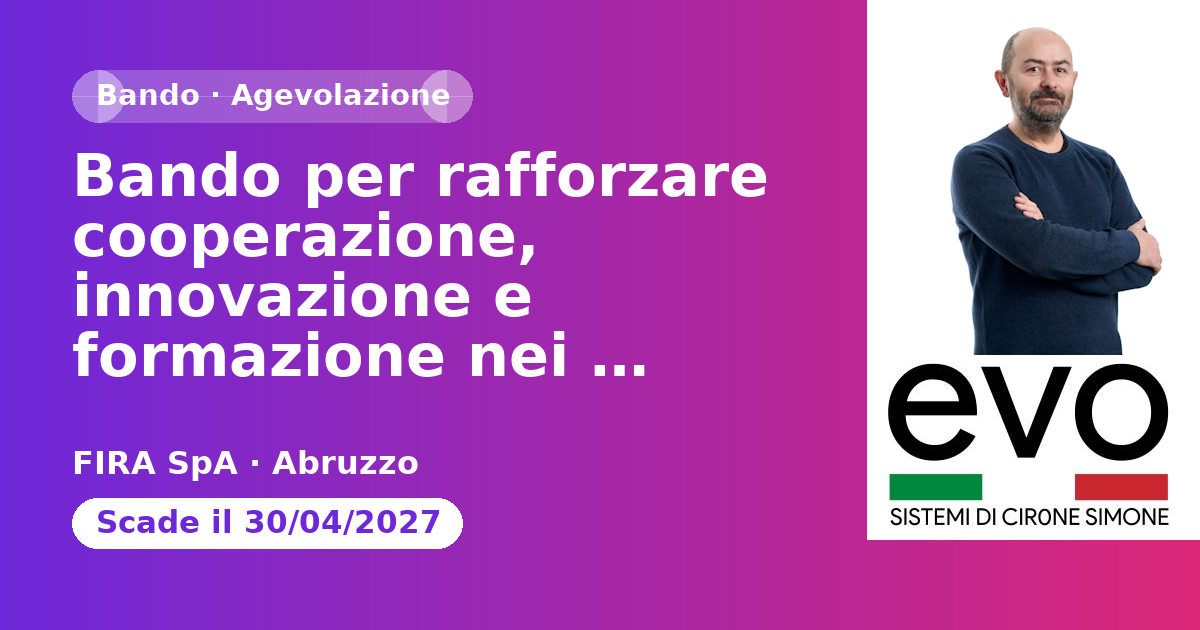 Bando per rafforzare cooperazione, innovazione e formazione nei comparti agricolo, forest…