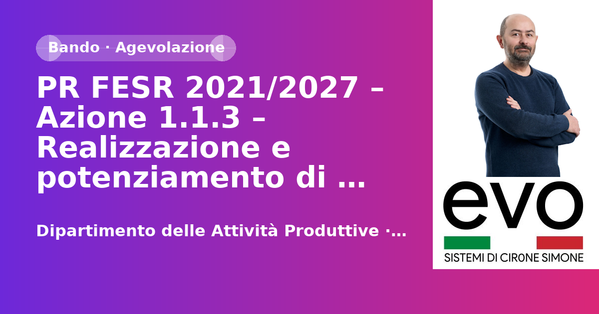 PR FESR 2021/2027 – Azione 1.1.3 – Realizzazione e potenziamento di spazi per la promozione dell’innovazione – Avviso Open Innovation Sicilia – Approvazione elenchi istanze ammissibili e non alla fase di valutazione tecnico-finanziaria