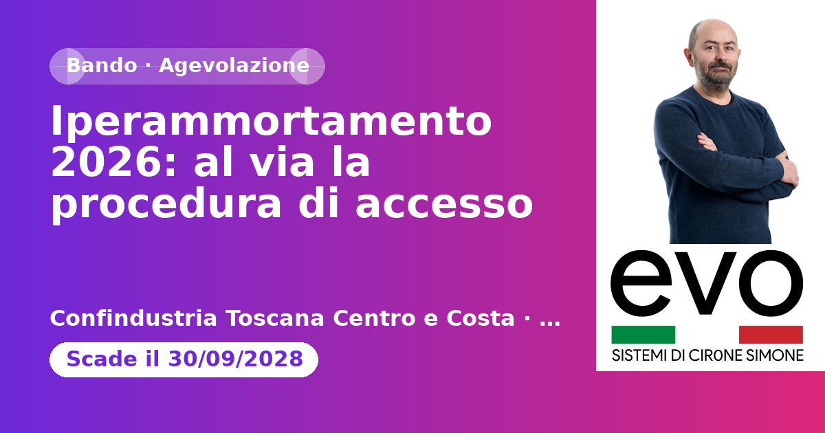 Iperammortamento 2026: al via la procedura di accesso