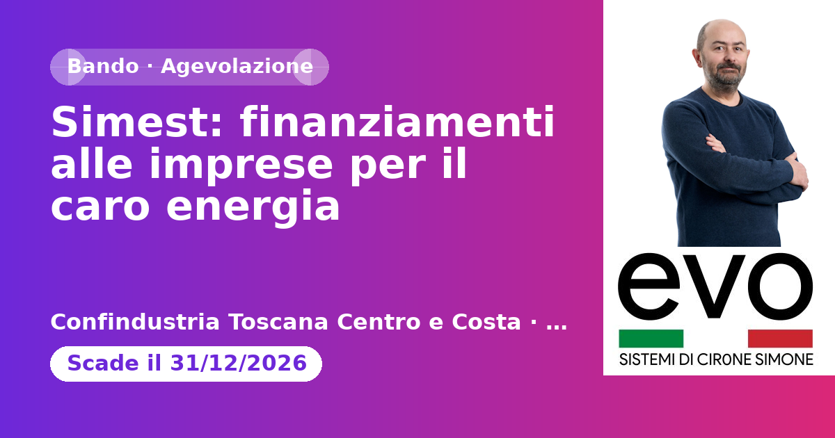 Simest: finanziamenti alle imprese per il caro energia