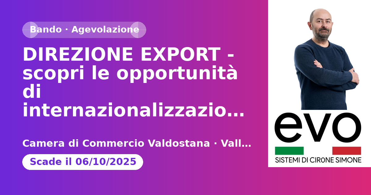 DIREZIONE EXPORT - scopri le opportunità di internazionalizzazione per la tua azienda