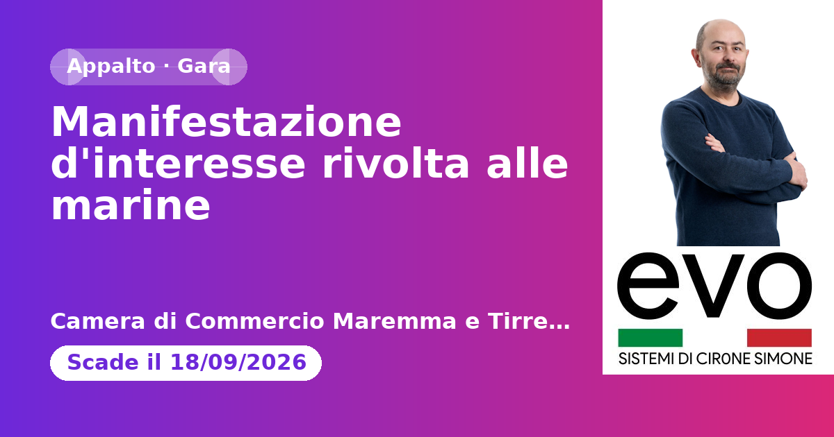 Anteprima: Manifestazione d'interesse rivolta alle marine