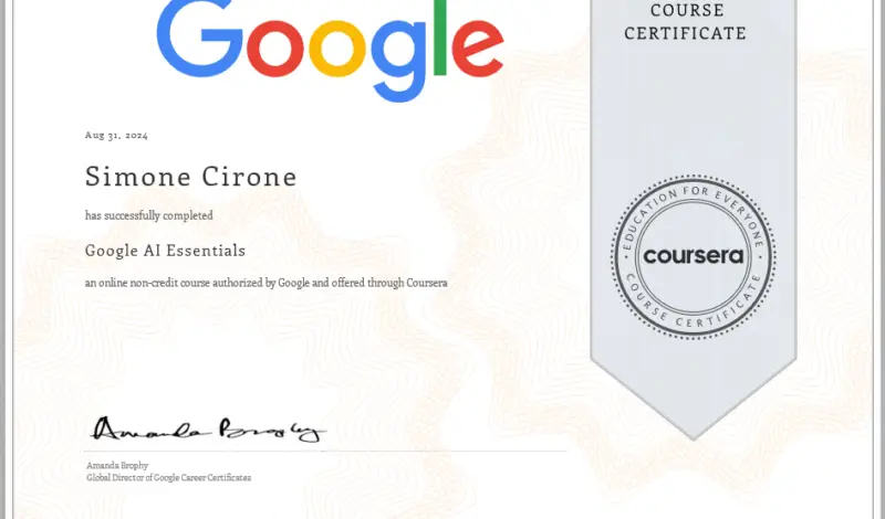 Evo Sistemi Abbraccia l’Innovazione con la Certificazione Google AI Essentials