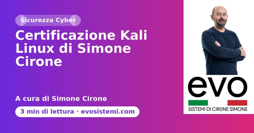 Certificazione Kali Linux di Simone Cirone