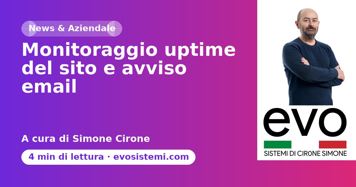 Monitoraggio uptime del sito e avviso email