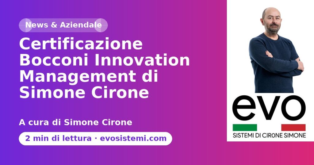Certificazione Bocconi Innovation Management di Simone Cirone