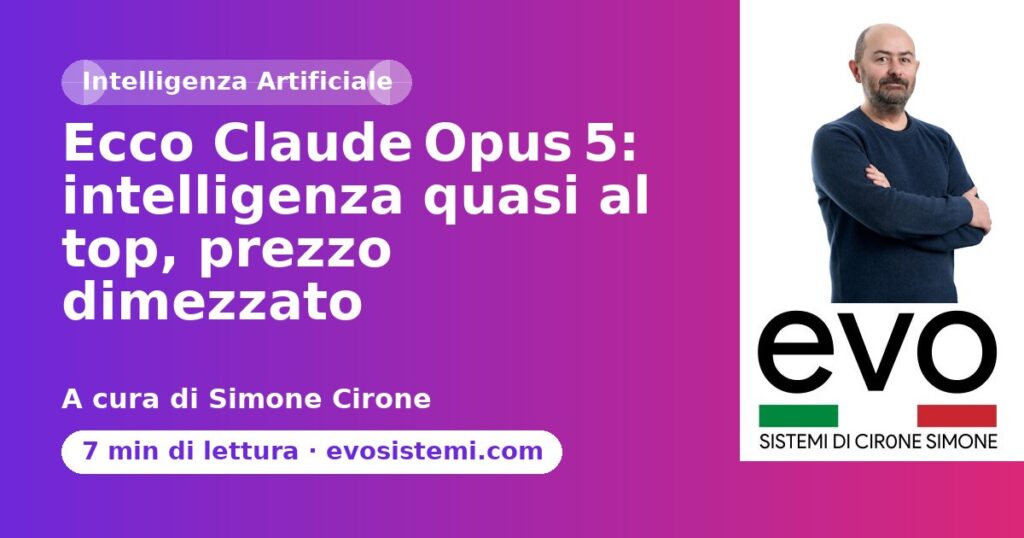 Ecco Claude Opus 5: intelligenza quasi al top, prezzo dimezzato