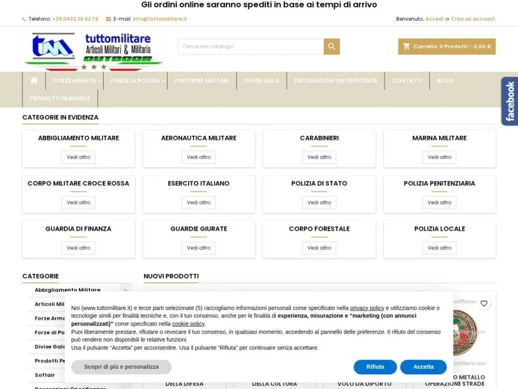Anteprima del sito Tutto Militare