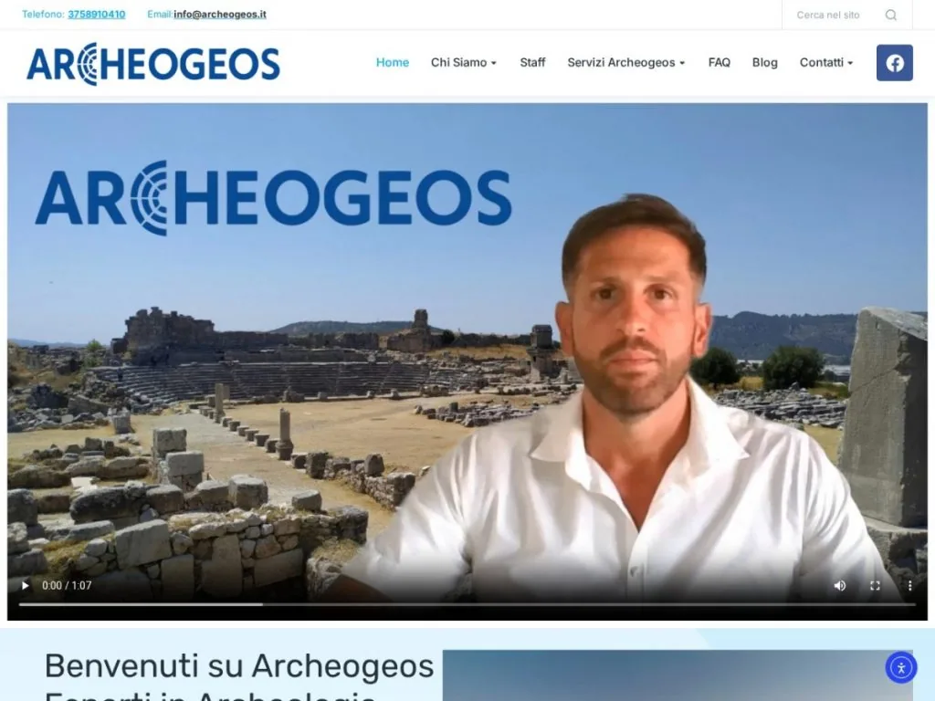Screenshot del sito Archeogeos