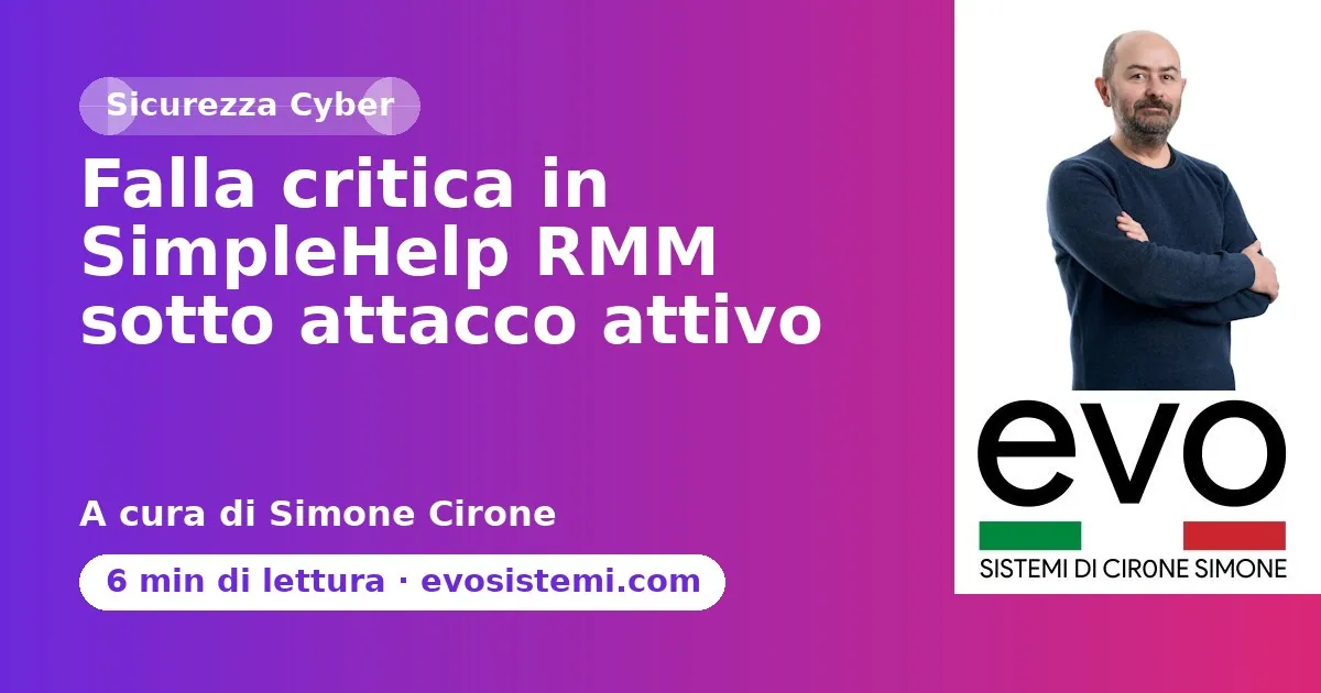 Falla critica in SimpleHelp RMM sotto attacco attivo