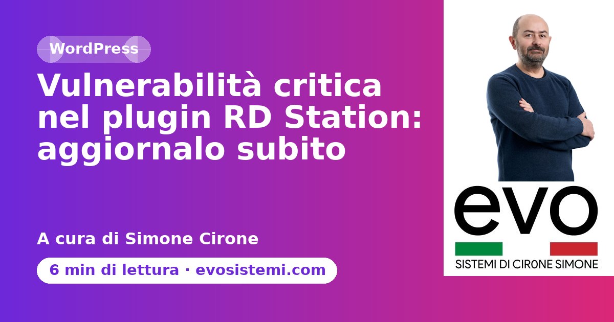 Vulnerabilità critica nel plugin RD Station: aggiornalo subito