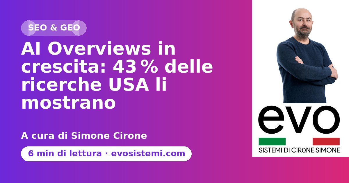 AI Overviews in crescita: 43 % delle ricerche USA li mostrano